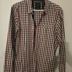 Guess Men's Multicolor Plaid Dress Shirt